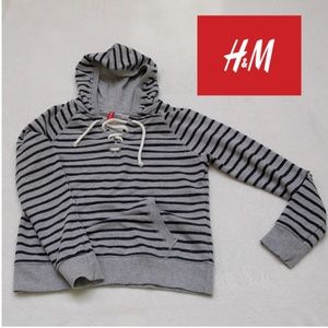 H&M Divided Striped Pull-Over Hoodie
